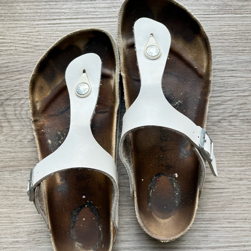 Birkenstock White Leather Women's Sandals